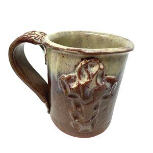 Spirit Song Studio Mug Redware Drip Glaze Cross Earthenware Mississippi 12 oz
